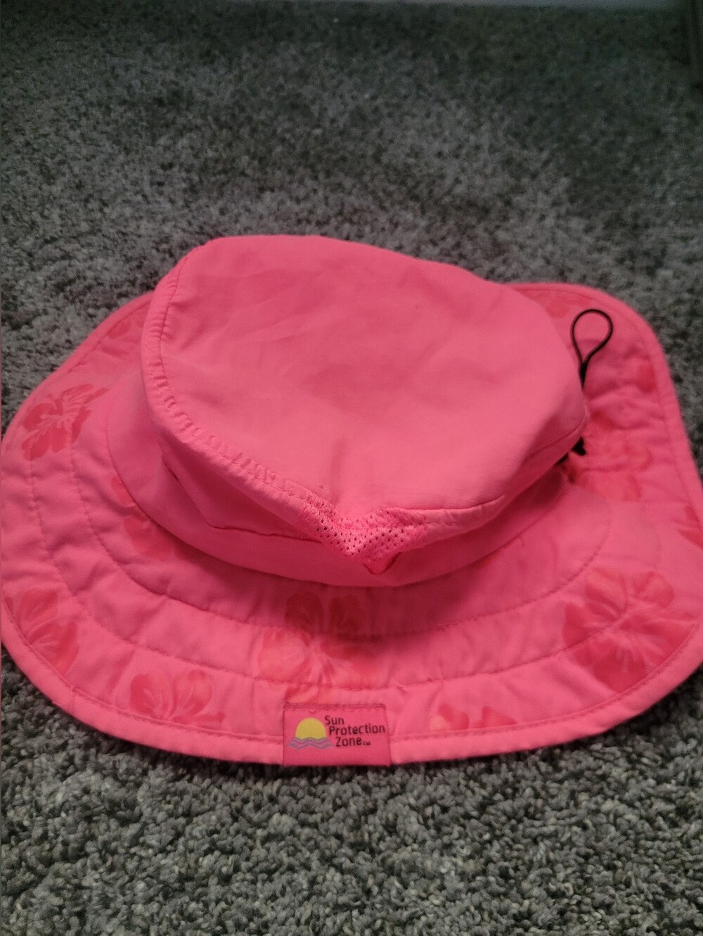 Kids Sun Protection Bucket Hat Hot Pink W/Chin Straps